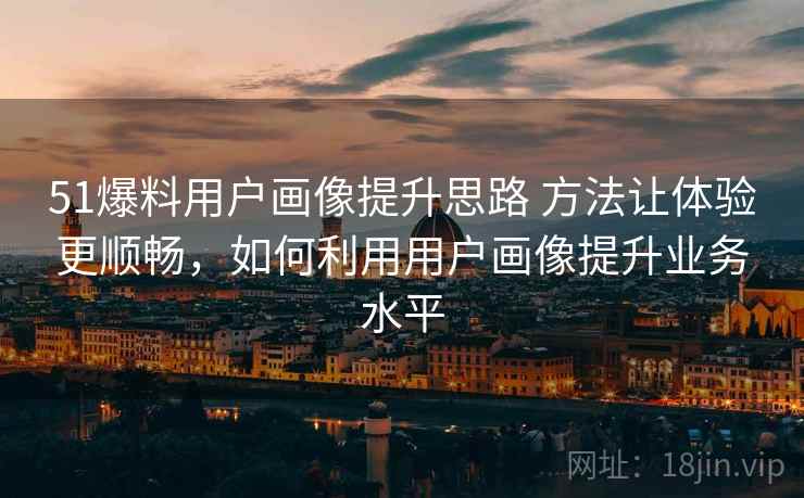51爆料用户画像提升思路 方法让体验更顺畅,如何利用用户画像提升业务水平 51爆料用户画像提升思路 方法让体验更顺畅,如何利用用户画像提升业务水平