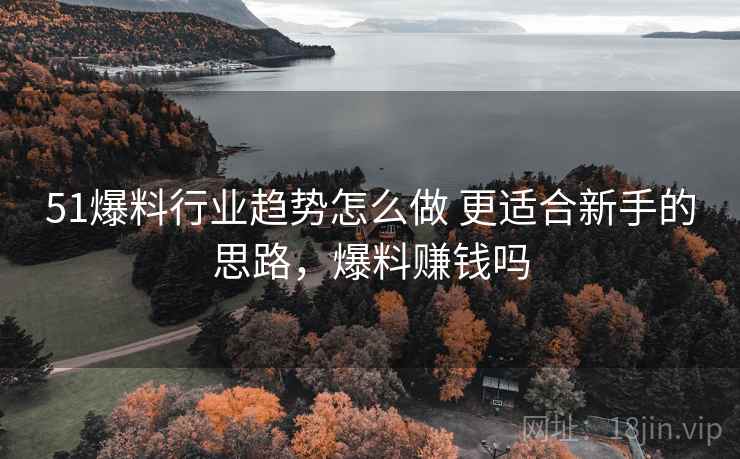 51爆料行业趋势怎么做 更适合新手的思路，爆料赚钱吗