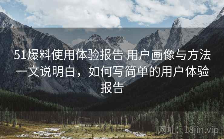 51爆料使用体验报告 用户画像与方法一文说明白，如何写简单的用户体验报告